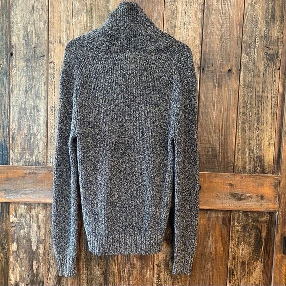 American Eagle Sz S Heather Gray Chunky Wool High Open Collar Pullover Sweater - Picture 4 of 7